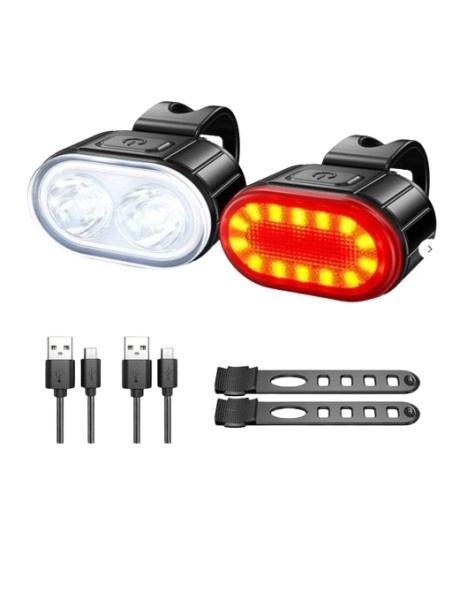Set de luz Delantera 300LM y Trasera 60LM