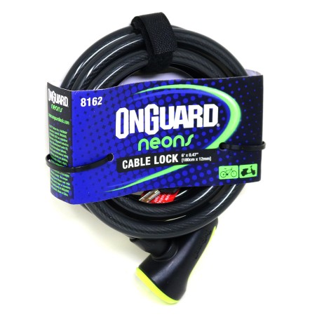 Candado OnGuard Llave Espiral NS 180cm X 12mm Amarillo