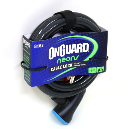 Candado OnGuard Llave Espiral NS 180cm X 12mm Azul